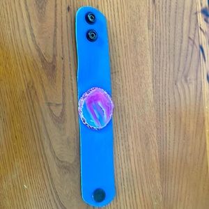 BoHo style leather and stone bracelet.